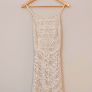 Minuet white lace full length dress